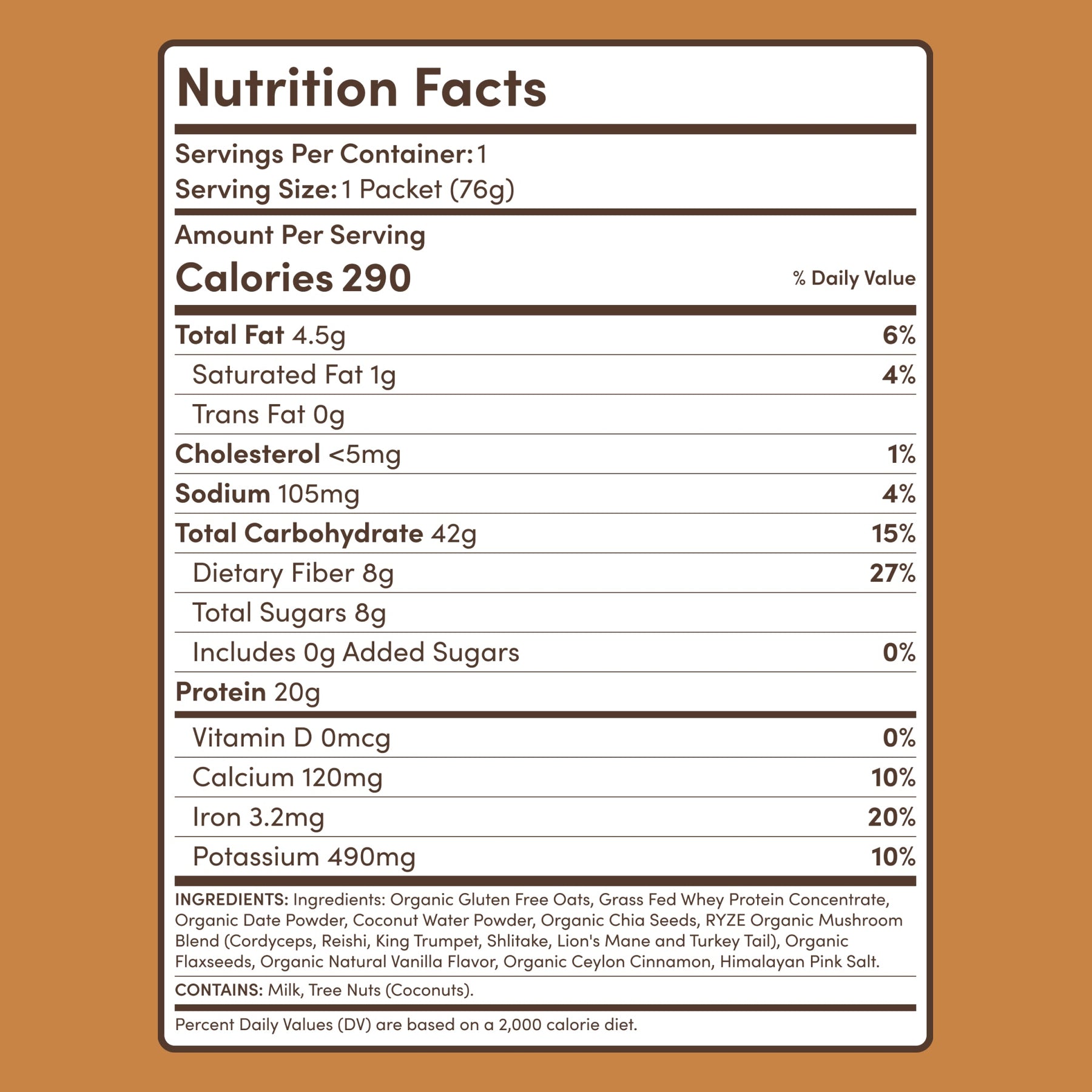 Mushroom Overnight Oats (14 Servings) - 39RX