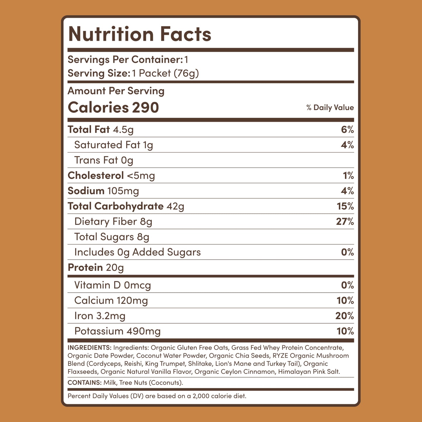 Mushroom Overnight Oats 14 Servings - OG6L