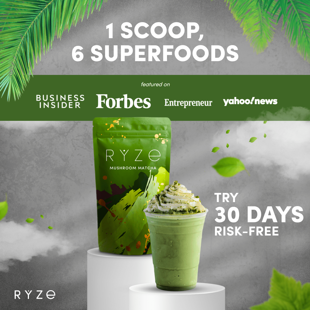 RYZE Organic Mushroom Matcha Starter Kit (60 servings) - FEAA
