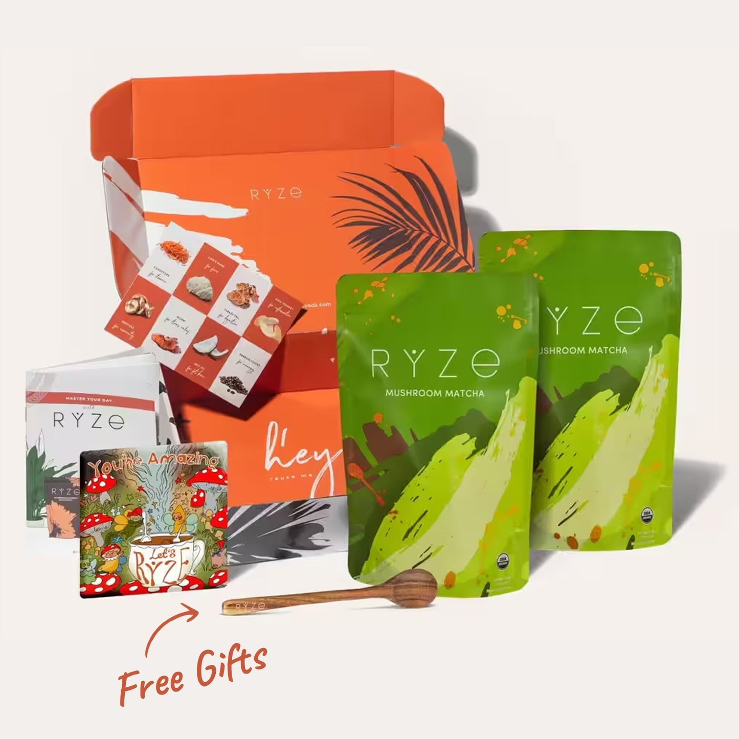 RYZE Organic Mushroom Matcha Starter Kit (60 servings) - FEAA