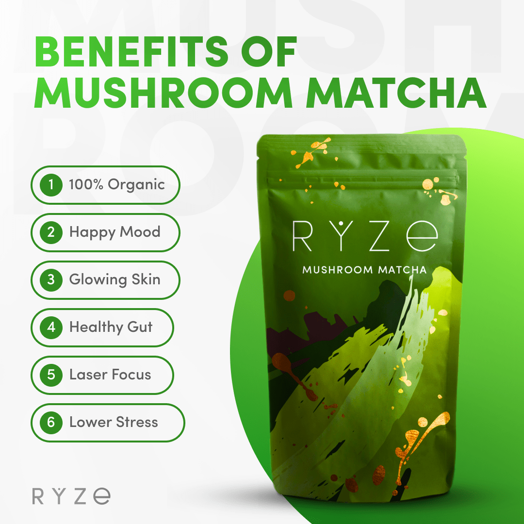 RYZE Organic Mushroom Matcha Starter Kit (60 servings) - FEAA